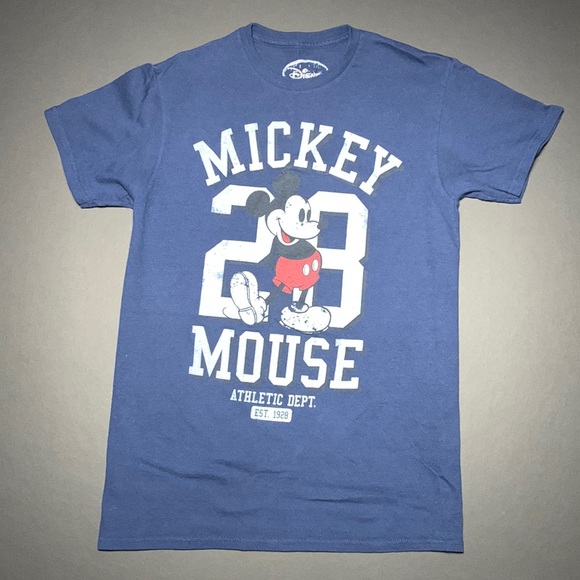 NAVY BLUE DISNEY MICKEY MOUSE GRAPHIC T-SHIRT - Picture 1 of 3